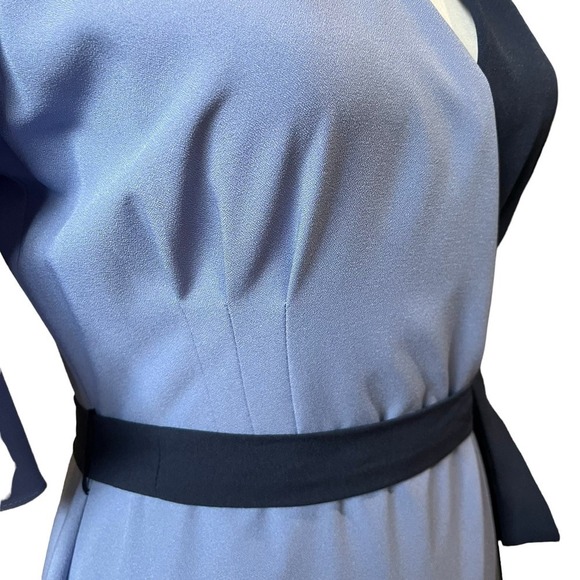 Hutch Pastel Colorblock Faux Wrap Midi Dress Blue Size 2 Mother's Day Wedding - Picture 8 of 12